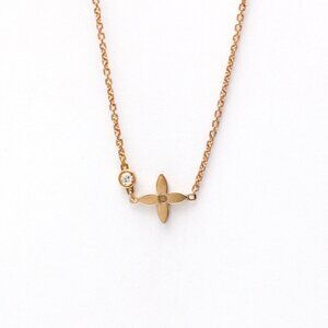 LOUIS VUITTON 18k Gold Diamond Monogram Necklace